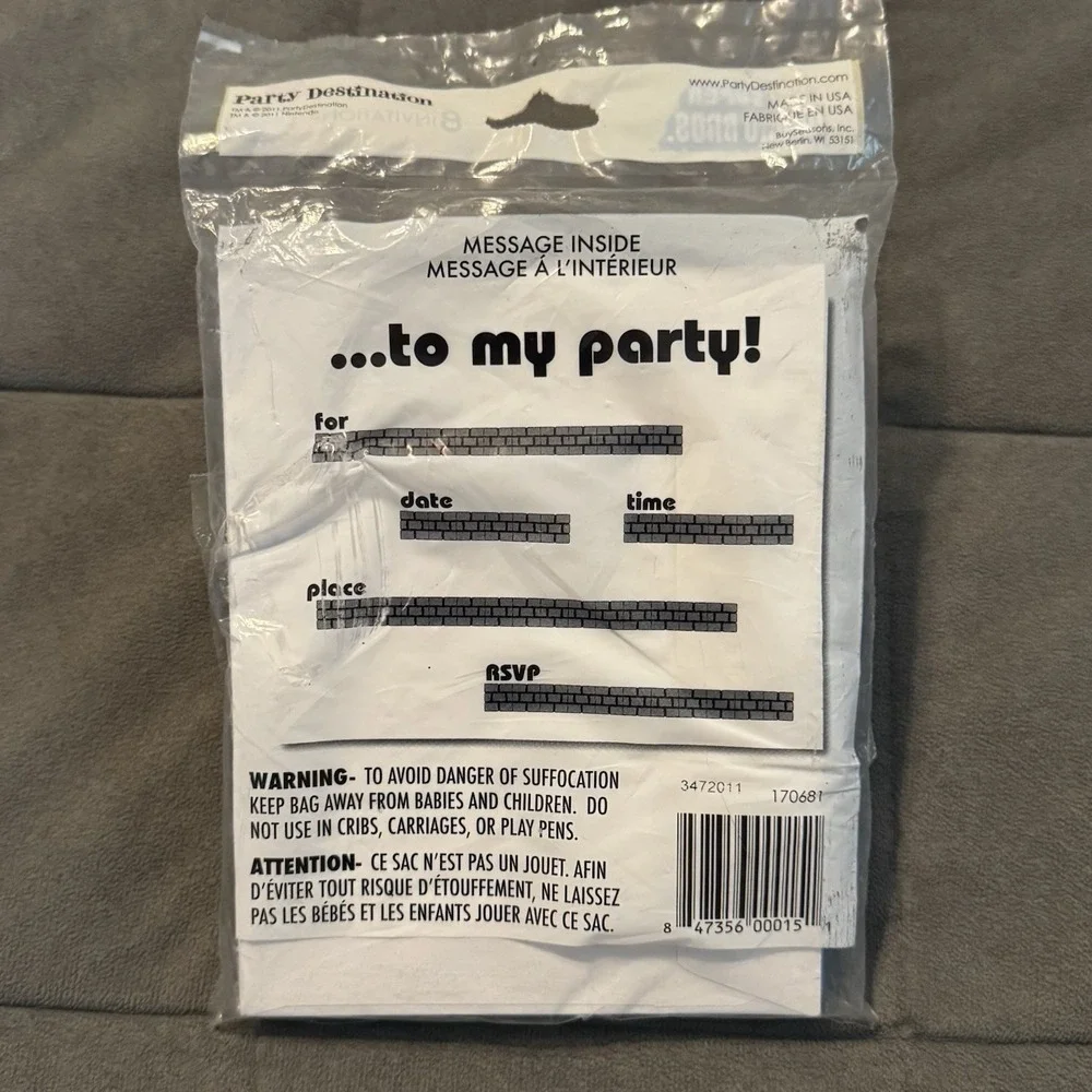 Super Mario Brothers Nintendo Kids Birthday Party Favors, Loot Bags, & Invites